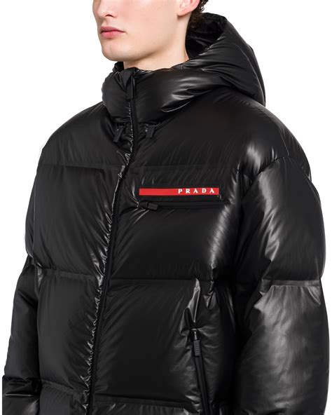 prada black jacket mens|prada nylon puffer jacket.